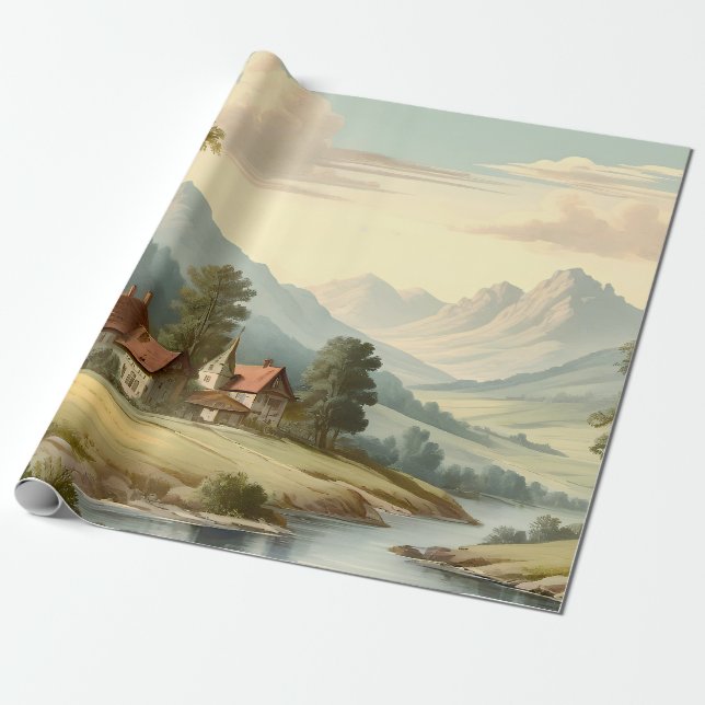 Papel De Presente Paysage de montagne (Desenrolado)