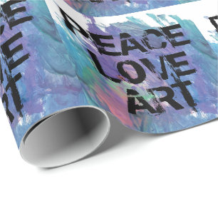 Papel De Presente PAZ  AMOR  ART tipo + abstrato art 