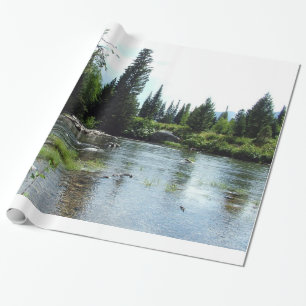 Papel De Presente paz da natureza - rio limpo, árvores...