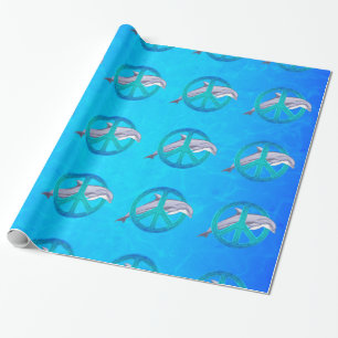Papel De Presente Paz do golfinho