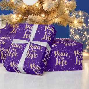 Papel De Presente Paz Joy Love com Estrelas