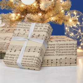 Papel De Presente Paz na Música de Natal na Terra