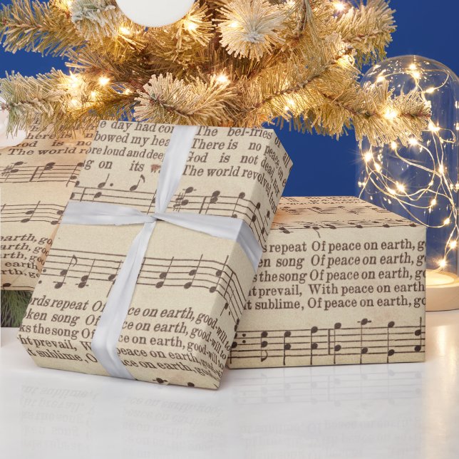 Papel De Presente Paz na Música de Natal na Terra (Feriados)