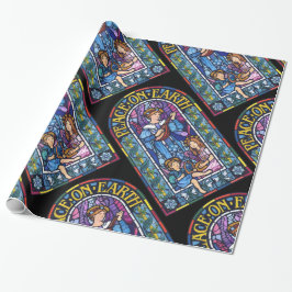 Papel De Presente Paz na Terra Vidro pré-Raphaelite manchado