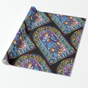 Papel De Presente Paz na Terra Vidro pré-Raphaelite manchado