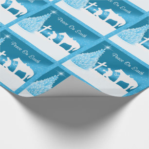 Papel De Presente Paz Praying do vaqueiro ocidental do Natal na