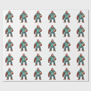Papel De Presente Pé Grande Sasquatch Enfermeira Natal Saúde
