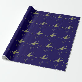 Papel De Presente Peace At Christmas With Dove In Flight Festive