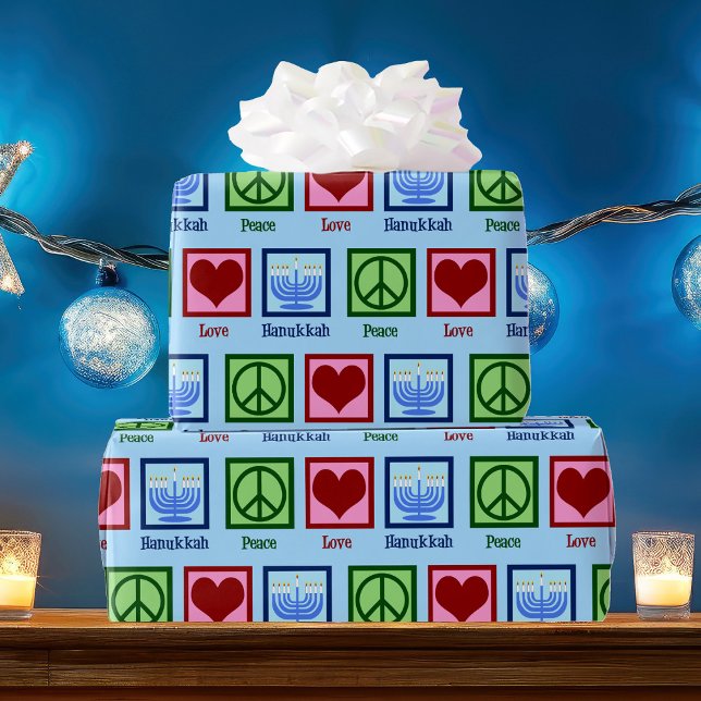 Papel De Presente Peace Love Hanukkah (Criador carregado)