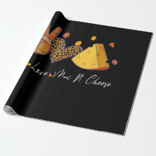 Papel De Presente Peace Love Mac N Cheese Halloween Ação de Graças