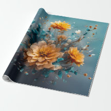 Peach Flower Burst - Papel de enrolamento
