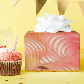 Papel De Presente Peach Fuzz Abstrato Botanical Fruity Padrão 3