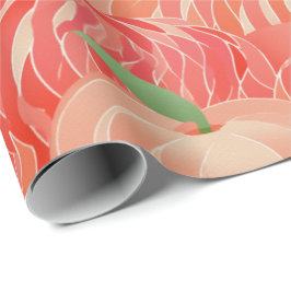 Papel De Presente Peach Fuzz Abstrato Botanical Fruity Pattern 11