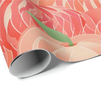 Papel De Presente Peach Fuzz Abstrato Botanical Fruity Pattern 11