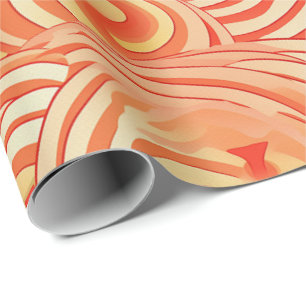 Papel De Presente Peach Fuzz Abstrato Botanical Fruity Pattern 13