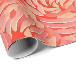 Papel De Presente Peach Fuzz Abstrato Botanical Fruity Pattern 14