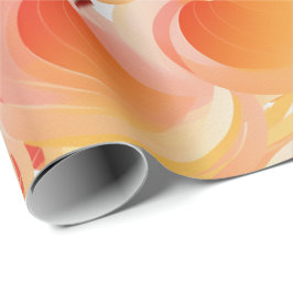 Papel De Presente Peach Fuzz Abstrato Botanical Fruity Pattern 15