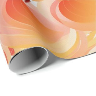 Papel De Presente Peach Fuzz Abstrato Botanical Fruity Pattern 15