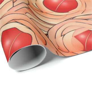 Papel De Presente Peach Fuzz Abstrato Botanical Fruity Pattern 16