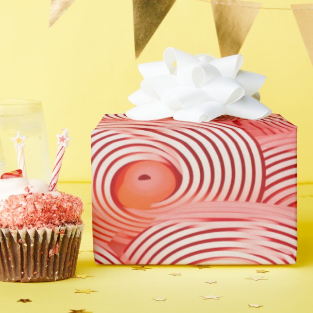 Papel De Presente Peach Fuzz Abstrato Botanical Fruity Pattern 19 (Festa de aniversário)