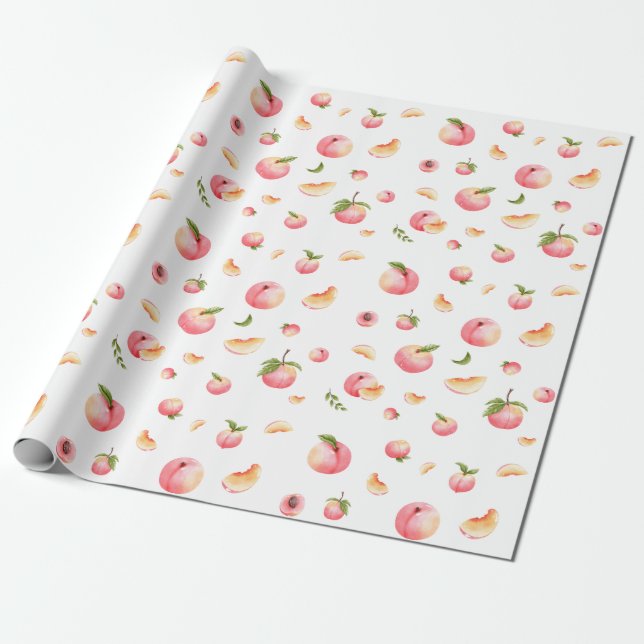 Papel De Presente Peach Pattern (Desenrolado)