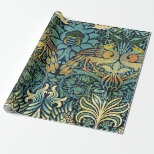 Papel De Presente Peacock E Dragão William Morris