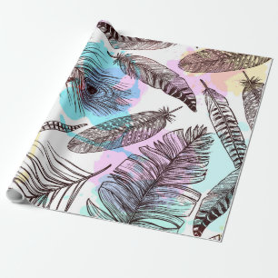 Papel De Presente Peacock Feather