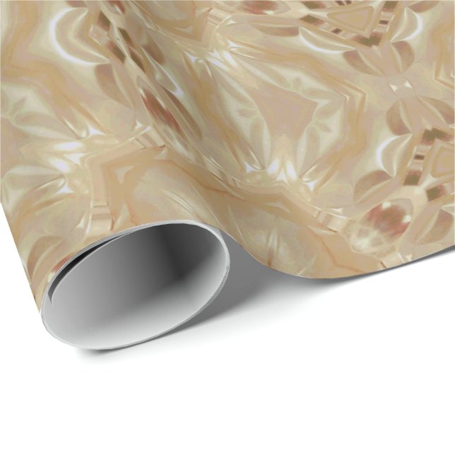 Papel De Presente Pearl Chic Peach Caleidoscópico (Ponta do rolo)