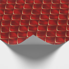 Papel De Presente Pearl Dourado Burgundy Scales do Dragão Smermaid