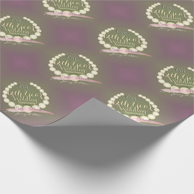 Papel De Presente Pearls e Plum Moss do 12 Casamento (Ponta)