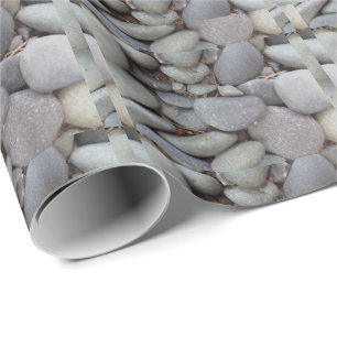Papel De Presente Pebble Stones Cinza Pedras Pedras Pedras