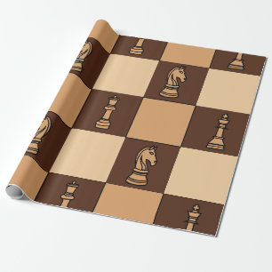 Papel De Presente Peças de Conselho de xadrez