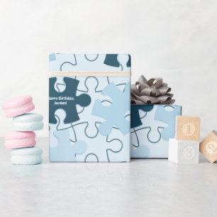 Papel De Presente Peças de Quebra-Cabeça Divertidas Personalizadas F