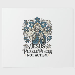 Papel De Presente Peças do Quebra-Cabeça de Jesus Não Autismo Peças 