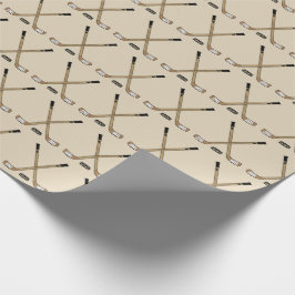 Papel De Presente Pedaços de hóquei cruzados e latão