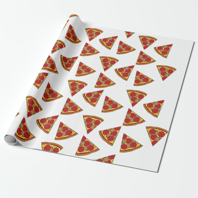 Papel De Presente pedaços de pizza padrão (Desenrolado)