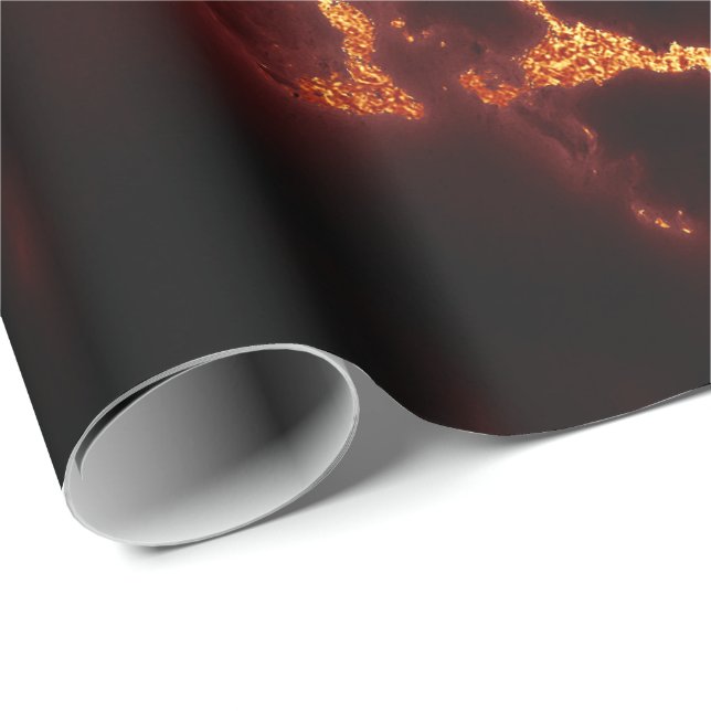 Papel De Presente Pedra Marble Negra Negra, Dourada, Abstrato Vermel (Ponta do rolo)