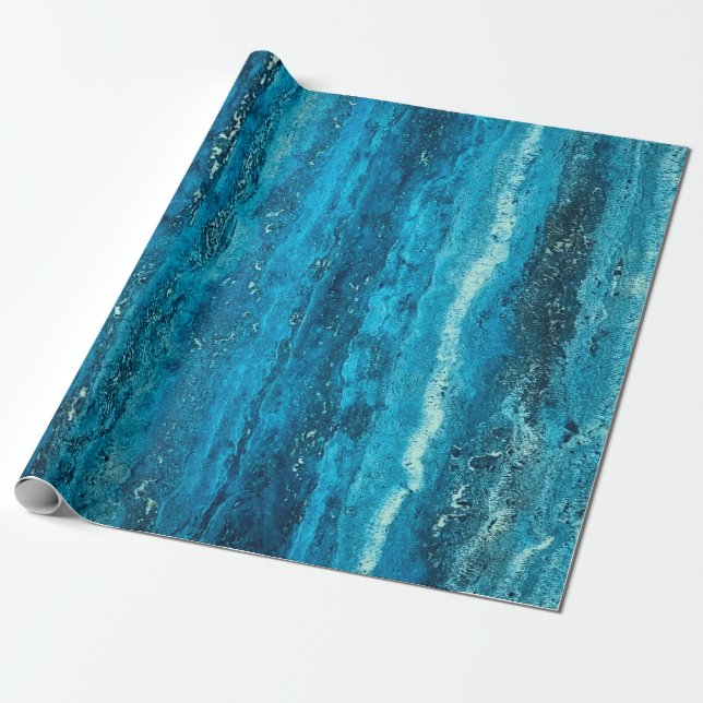 Papel De Presente Pedra-mármore azul (Desenrolado)