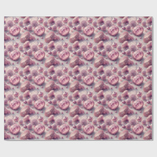 Papel De Presente Pedras Preciosas Rosa & Cristais de Joias Reluzent