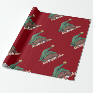 Papel De Presente Peeking Elf Holiday