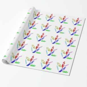 Papel De Presente Pegadas de Cachorro com Bolinhas