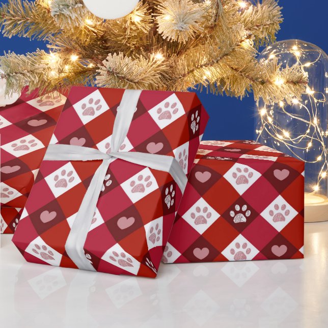 Papel De Presente Pegadas de Natal (Feriados)