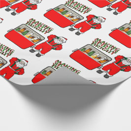 Papel De Presente Peito De Gelo Vermelho Com Cerveja E Papais noeis