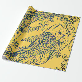 PAPEL DE PRESENTE PEIXE AMARELO AMARELO DE PRESENTE JAPONÊS