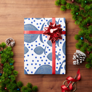 Papel De Presente Peixe azul
