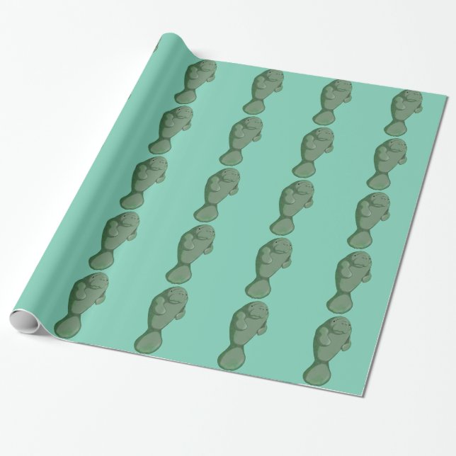 Papel De Presente Peixe-boi (Desenrolado)