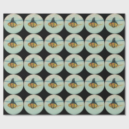 Papel De Presente Peixe Dourado com uma Barbatana de Tubarão