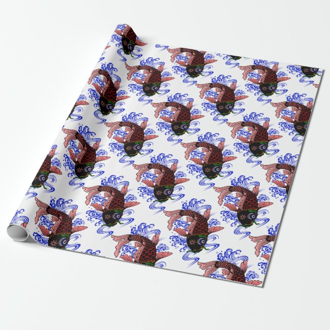Papel De Presente Peixe japonês (Desenrolado)