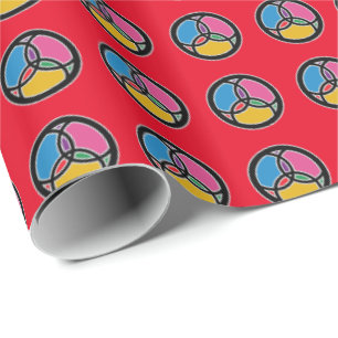 Papel De Presente Peixe Jesus Trindade Vitral - Multicolorido