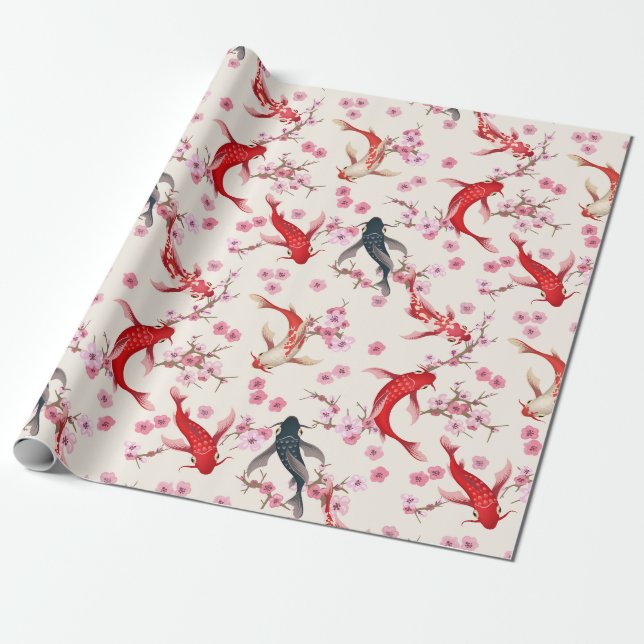 Papel De Presente Peixe Koi (Desenrolado)